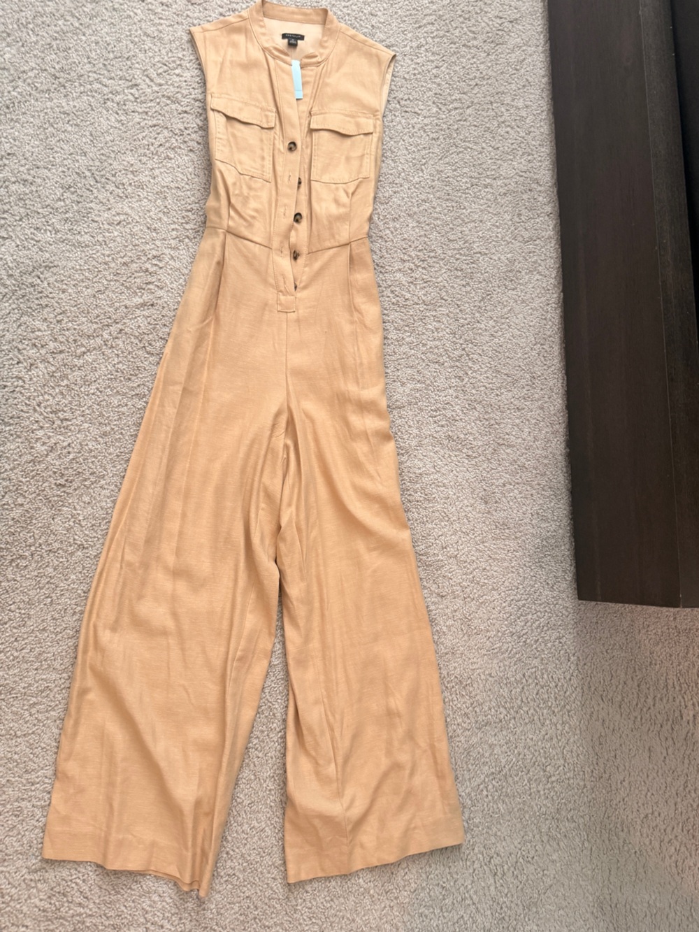 Ann Taylor Tan Sleeveless Jumpsuit